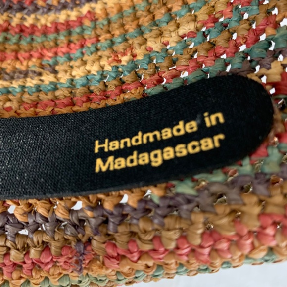 NWOT Helen Kaminski Raffia Sun Hat OS Packable Colorful Excellent Gift Condition - Picture 7 of 13